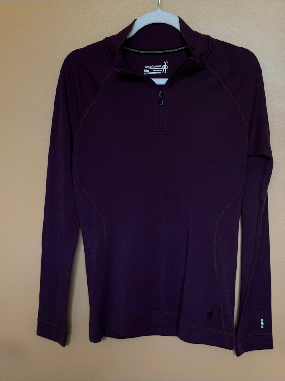 Smartwool Merino 1/4 Zip Base Layer - Dark Plum Size M Unisex